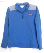 EUC Women Vineyard Vines Blue Searsucker Stripe Classic 1/4 Zip Shep Shi... - $33.66
