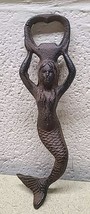 Cast Iron Mermaid Beer Soda Bottle Opener Hand Held Nautical Beach Decor... - $12.89