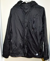 Gander Mountain We Live Outdoors Black Nylon Jacket Size M Zip Hook &amp; Loop Hood - £38.92 GBP