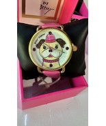 Betsey Johnson BJ00212-19 crystal Mother of Pearl Dog Fuchsia Watch Pink - $85.00