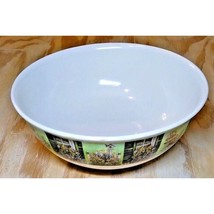 2006 Melamine Casual Gourmet 12&quot; Serving Bowl Garden Flowers Birdhouse XLG - $246.81 MXN