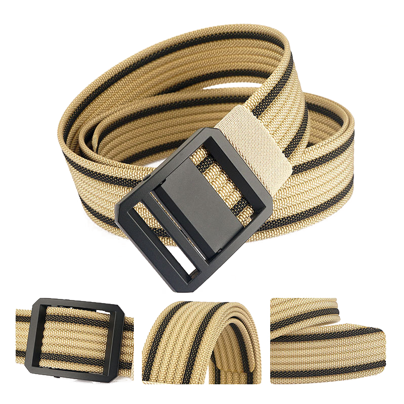 Tactical Mens Belt with Durable Webbed Strap and Metal Buckle, Black Whi... - $21.49