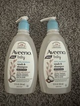 Aveeno Baby Wash &amp; Shampoo w/Shea Butter, Coconut Scent, 12 fl oz each L... - £14.05 GBP