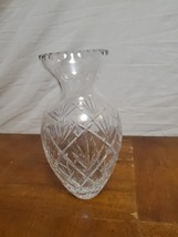 Samobor “Illusions” Crystal Criss-Cross &amp; Fan Cut Vase, 9 1/4” Croatia - $14.95