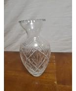 Samobor “Illusions” Crystal Criss-Cross &amp; Fan Cut Vase, 9 1/4” Croatia - $275.50 MXN