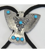 Pisces Thunderbird Bolo Turquoise Coral Stone Inlay 2 1/4&quot; W x 2 1/8&quot; H - $422.34 MXN