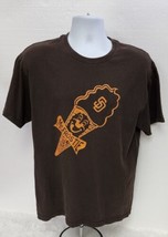 MR FROSTIE • BROWN T SHIRT Size: Large  Orange Mr Frostie Logo - £8.20 GBP