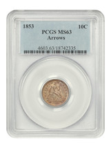 1853 10C PCGS MS63 (Arrows) - £610.61 GBP