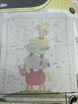Bucilla Baby Crib Cover Kit Here A Hug Farm Animals Stamped Cross Stitch... - $34.64