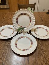 4 Vtg Copeland Spode Rose Briar Basket Weave Dinner Plates  10 1/2&quot; ENGLAND - €27,17 EUR