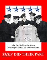 They Did Their Part - Sullivan Brothers Navy - 1943 - World War II - Propaganda  - £8.05 GBP+