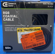 Commercial Electric 50 ft. Black 18-Gauge RG6 Coaxial Cable - New Open Box - $13.85