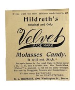 Hildreth&#39;s Velvet Molasses Candy 1894 Advertisement Victorian Snacks ADB... - $19.99