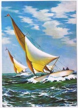 Postcard Sailboats On The Ocean 4 1/2&quot; x 6&quot; - $1.45
