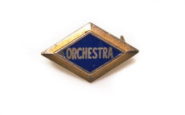 Vintage Orchestra Band Gold tone Metal &amp; Enamel  lapel Pin - £8.53 GBP