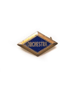 Vintage Orchestra Band Gold tone Metal &amp; Enamel  lapel Pin - £8.35 GBP