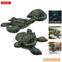 Cast Iron Sea Turtle Key Hider for Outdoor Gardens and Coastal Decor Dar... - $31.63