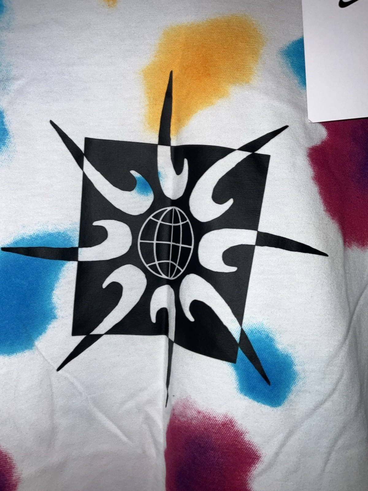 Large-Nike Sportswear NSW Tie Dye Festival AOP Swoosh White T-Shirt Item image 3