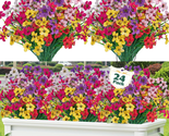 Artificial Flowers for Outdoor, 24 Pcs Plastic Flowers Decoration, UV Re... - £32.16 GBP