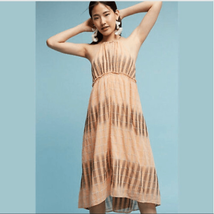 Anthropologie Akemi Kin Dress Peach Halter Empire Waist Swing Ikat XS - €15,95 EUR