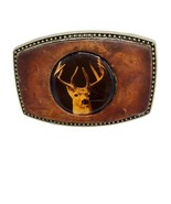 Vintage Alumaline Belt Buckle 4108 BB-317 Leather Metal Face Buck Deer READ - $15.85