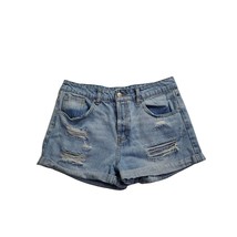 Forever 21 Shorts Size 28 Womens Light Wash High Rise Distressed Cuffed Denim - £11.38 GBP
