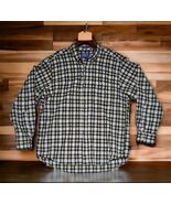 Vintage 1990s Sir Pendleton Fireside Shirt XL Stewart Camel Tartan Butto... - $84.32