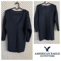 AEO blue v neck knit sweater - £18.52 GBP
