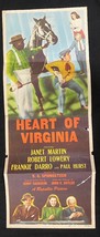 Heart Of Virginia Original Insert Movie Poster - 1948- Janet Martin - £70.96 GBP
