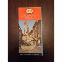 Schweiz and Suisse Switzerland Road Map Courtesy of Esso 1954 Edition - £11.48 GBP