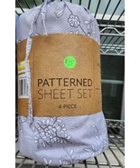 Ultra Soft 4 Piece Floral Patterned Light Gray Microfiber King Sheet Set - $269.64 MXN