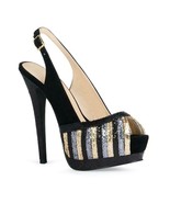 Just Fab (JF) ~ Women&#39;s Size 8 ~ 5.75&quot; Hi-Heel ~ Black Sequined Platform... - $40.00