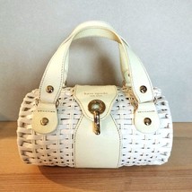 Kate Spade White Woven Straw Tote Bag with Dust Bag &amp; Card Summer Purse ... - $104.19