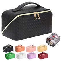Makeup Bag Large Capacity Travel Cosmetic Bag Portable Leather Waterproof Women  - £31.93 GBP