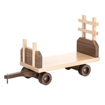 Large Wooden HAY WAGON Walnut &amp; Maple Wood Farm Toy USA Handcrafted - £86.39 GBP