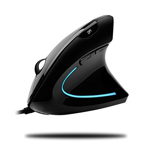 ADESSO Wired Vertical Ergonomic Illuminated Optical 6-Button USB Mouse -... - $39.99
