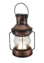 Scratch &amp; Dent Rustic Battery Operated Antique Copper Finish Metal Lantern - £15.74 GBP