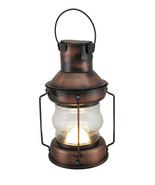 Scratch &amp; Dent Rustic Battery Operated Antique Copper Finish Metal Lantern - £15.78 GBP