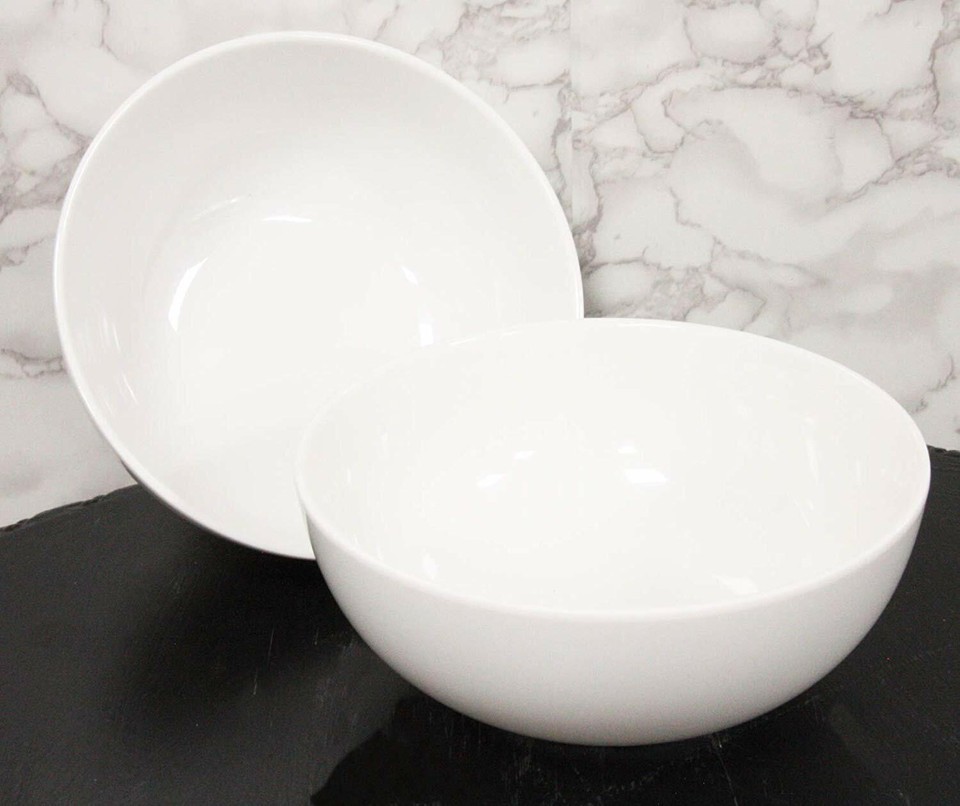 Ebros Contemporary White Jade Melamine Large Deep Round Bowls 48oz (PACK... - $78.99
