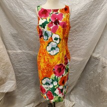 Jones New York Women&#39;s Orange Floral Dress, Size 10 - £19.45 GBP