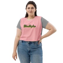 Pink and Grey So sweet crop Shirt Top - $58.73