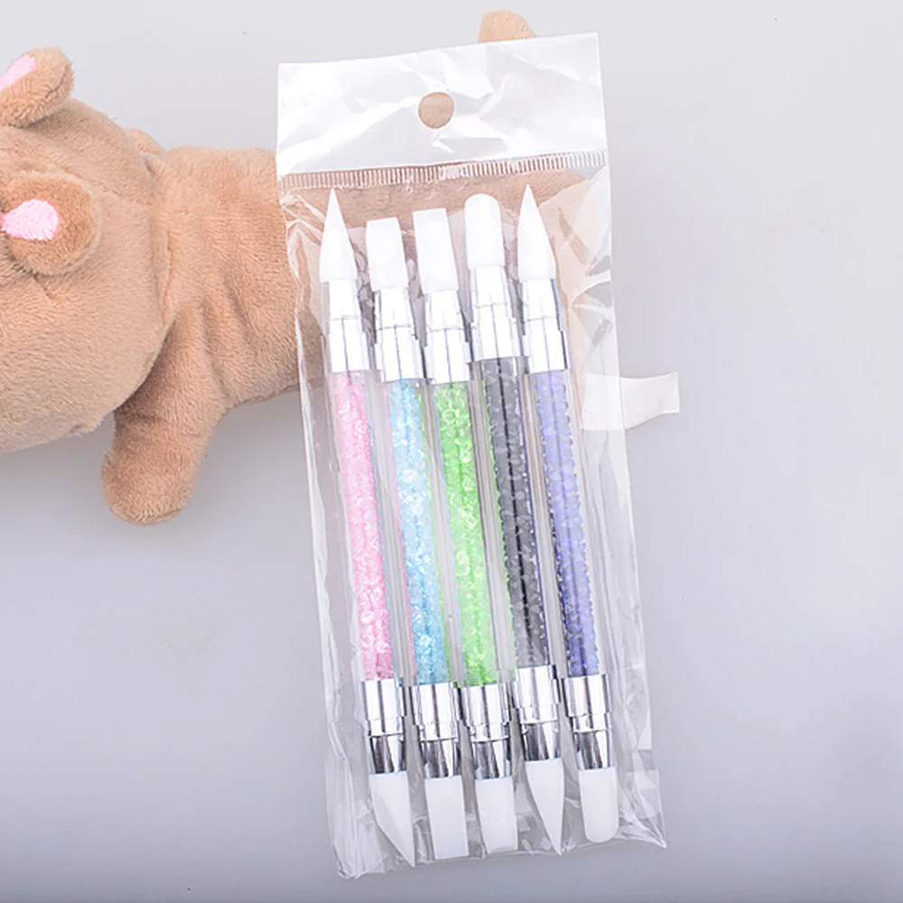 NEW Five Colors 2 Way Nail Art Painting Dotting Pen Brushes Manicure Too... - £7.76 GBP+