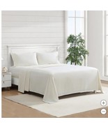Jennifer Adams Sheet Set Ivory Eternal Fitted Flat Pillowcase Wrinkle Re... - $147.34 CAD+