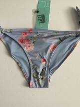 NWT H&amp;M Low Rise Tie Side Blue Floral Size 6 Bikini Swim Bottom Briefs - £14.93 GBP