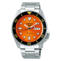 Seiko 5 Sports Full Stainless Steel Orange Dial 42.5mm Automatic Watch SRPD59K1 - £145.91 GBP