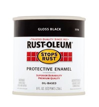 Rust-Oleum Protective Enamels, No 7779, Gloss Black, Oil Based, 1/2 Pint - $18.95