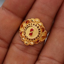 22k Gold Ring, Indian Gold Ring, Indian Gold Jewelry, Enamel Meena Gold Ring,Tra - £451.92 GBP