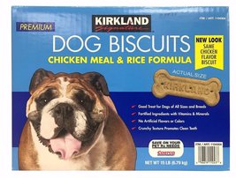 Kirkland Signature Premium Dog Biscuits Chicken Meal &amp; Rice Formula 15 LB,standa - £26.19 GBP