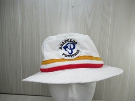 Vintage Acapulco Princess Patch Hat white sailing red yellow stripe roll... - £16.07 GBP