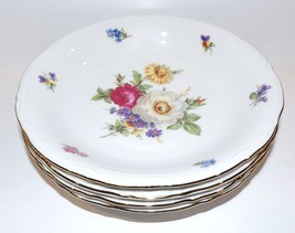 LOVELY SET OF 4 MITTERTEICH BAVARIA GERMANY MEISSEN FLORAL 8&quot; COUPE SOUP... - $49.49